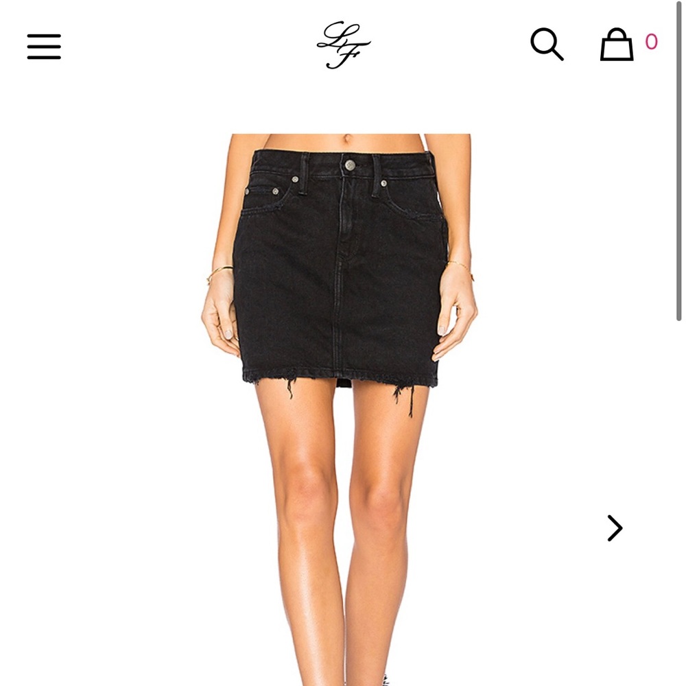 Lovers and Friends Black Denim Mini Skirt